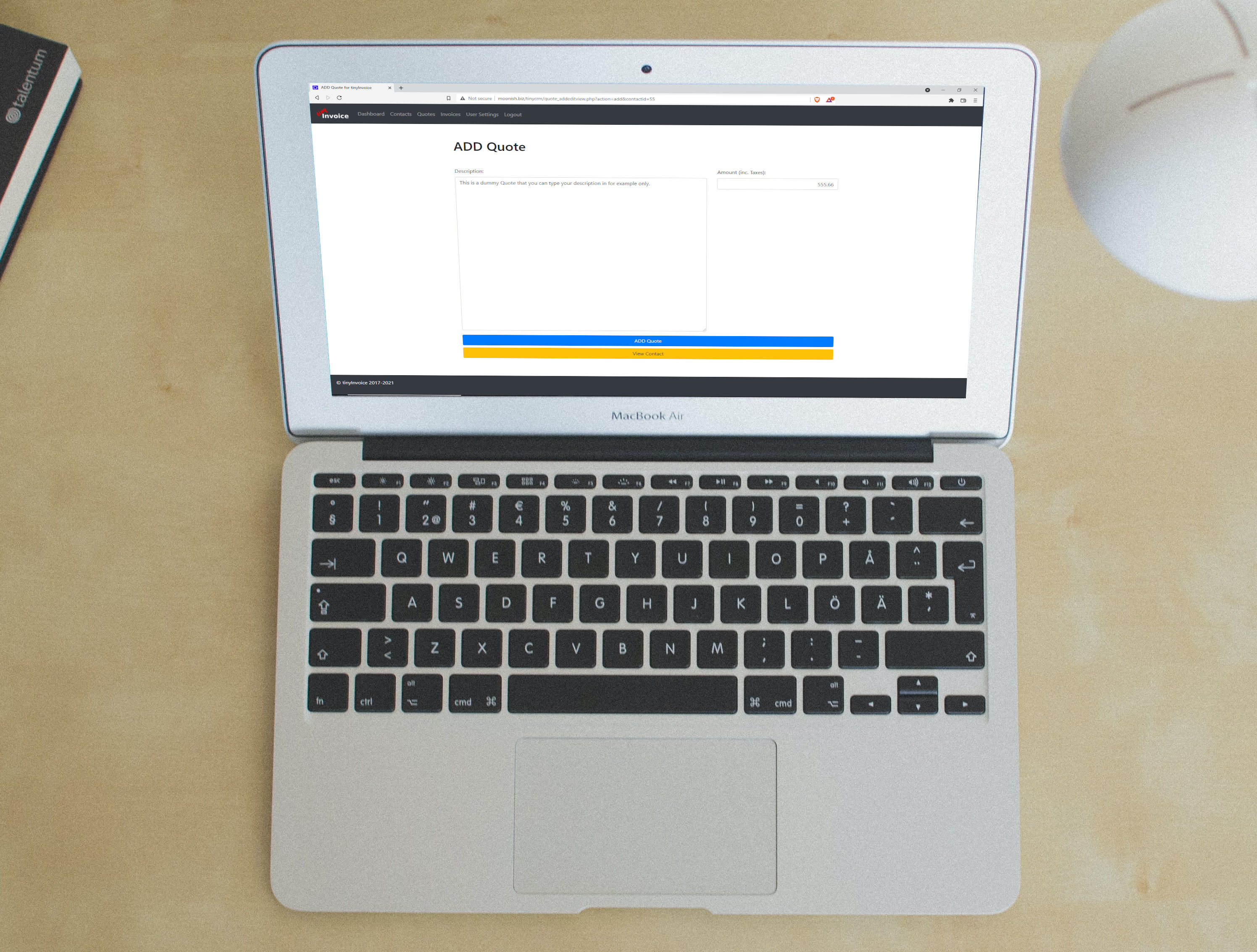 Dashboard example